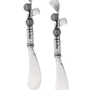 2-Piece Zinc Alloy Cheese Spreader/Butter Knife (Golf Clubs)